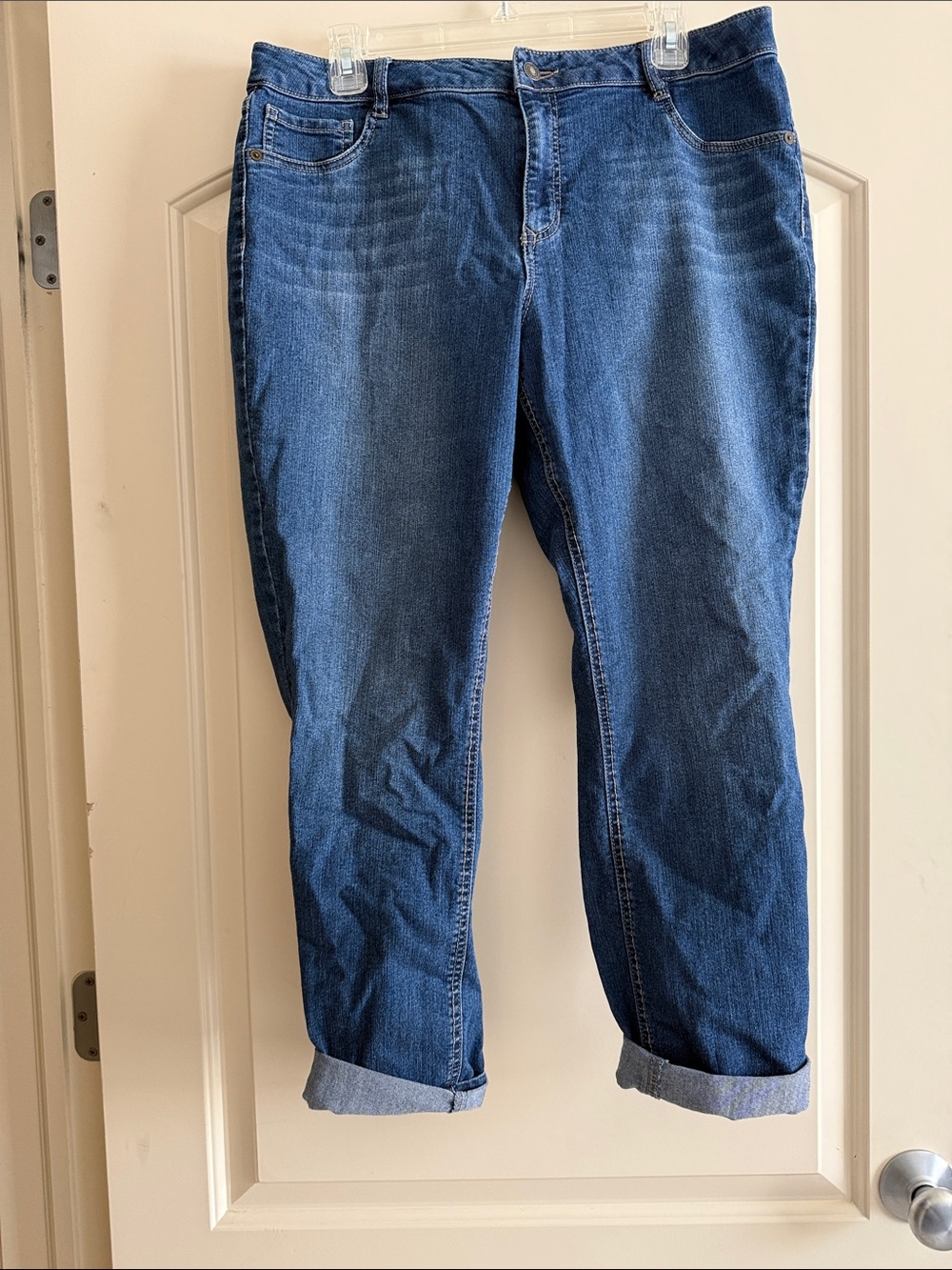 Artisan Ny Women's Boyfriend Jeans in Blue Wash-16